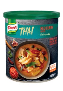Knorr Thai Curry Rosu - Adauga meniului tau savoarea preparatelor asiatice, cu sosurile Knorr. Descopera sfaturile noastre despre tehnicile de gatit si ingrediente.