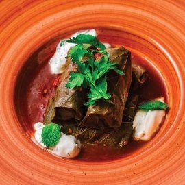 Dolmades de pui cu fistic