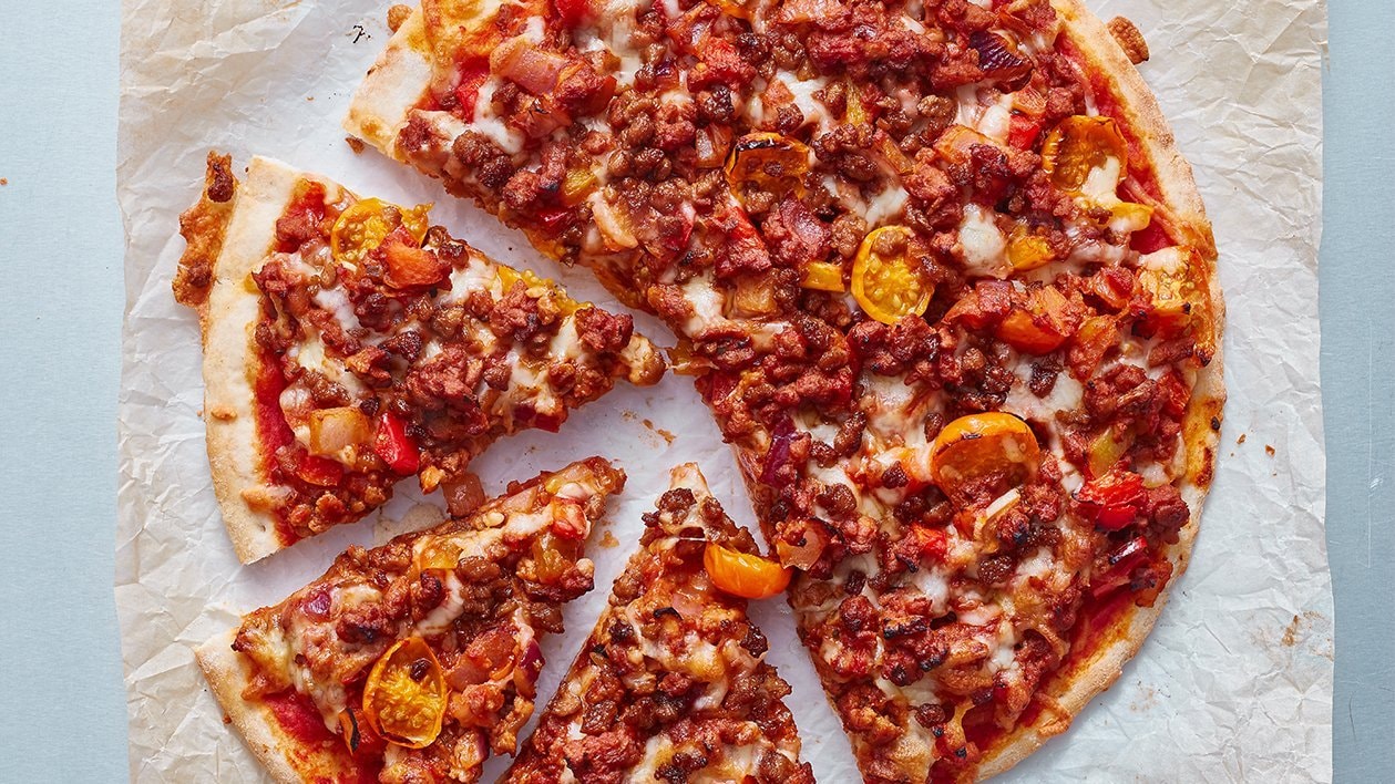 Pizza vegana NoMince cu rosii cherry – - Reţetă