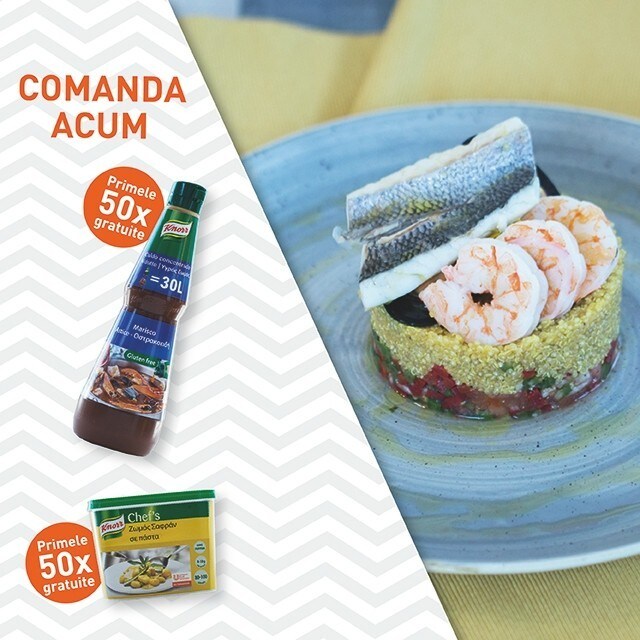 Comanda Knorr Bulion Lichid de Crustacee sau Knorr Mise en Place Pasta de Sofran si ai sansa sa le primesti GRATUIT!