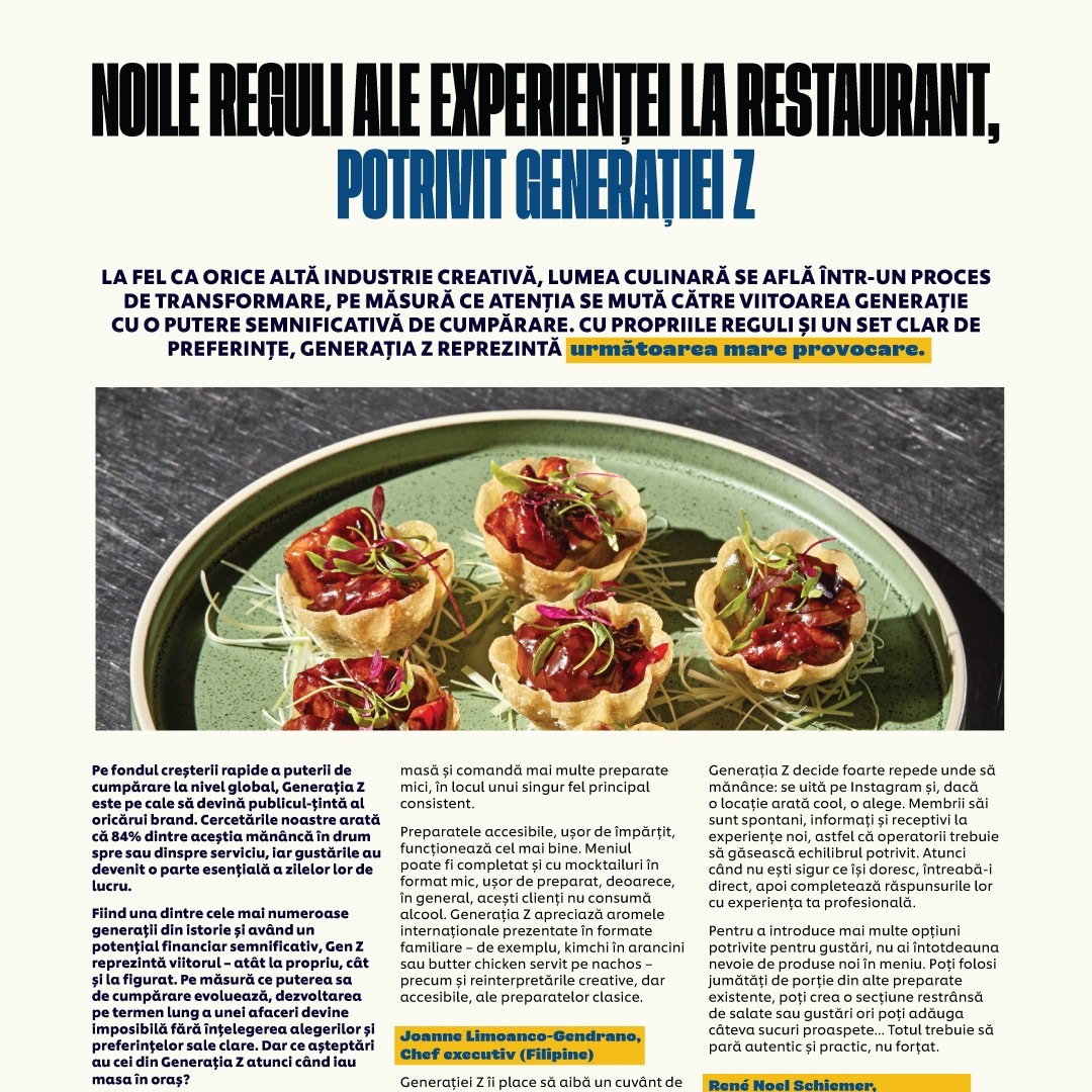 Future Menus – Tendințe și idei pentru meniu